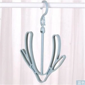 Hot sale 360 degree rotation folding thickened  plastic  double hooks movable shoes clothes  hanger