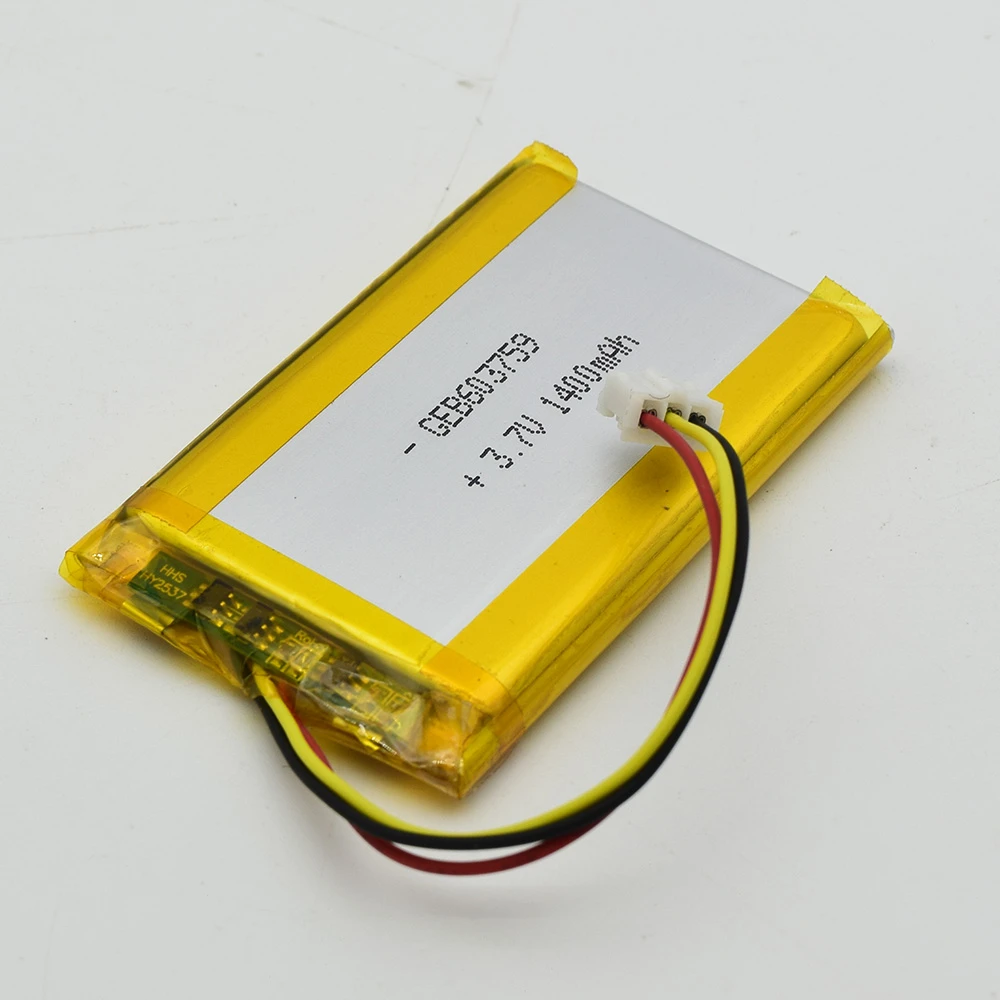 hot sale lipo batteries 603759 3.7v 1400mah lithium ion cells li-polymer battery