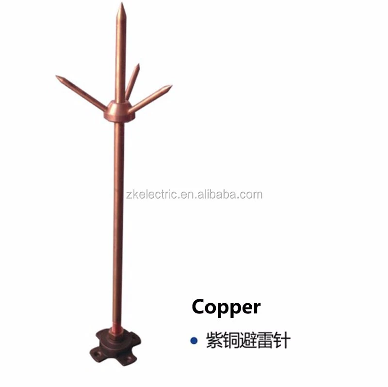 Hot sales 14mm copper lightning rod with height 500mm for lightning protection system