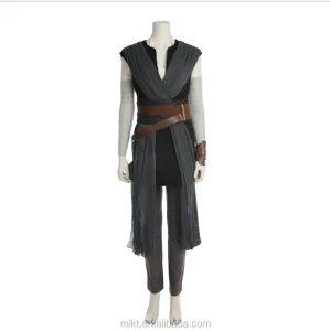 Hot sales movie character costume cosplay women&#39;s rey costume for adults