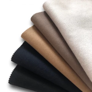 Hot selling  black cashmere recycled woven woolen melton poly wool fabric