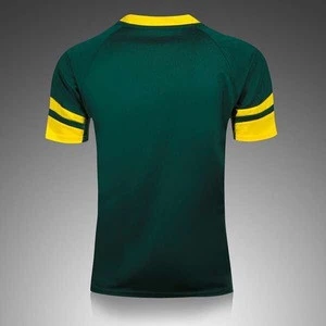 hot selling cheap green dry fit polyester rugby jersey for men 2017-18