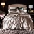Import hotel home solid color imitated Silk luxury satin 3pcs comforter Silk bed sheet, duvet cover, fitted sheet from China