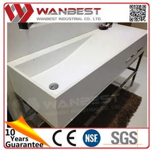 Hotel/home customized white artificial marble bathroom vanities sinks