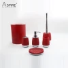 Houseware Red Color Plastic Bathroom Set
