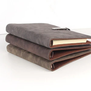 Huahao brand custom portfolio loose-leaf binder pu leather a5 office stationery notebook portfolio folder