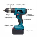 Impact Drill Li-ion Cordless Drill Battery Power Electric Hand Drill 25 Torque 13mm