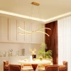 indoor modern dinning pendant lights linear led decorative pendant lighting 110V 220V aluminum gold hanging lamp