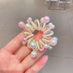 INS simple color telephone line hair ring fresh fashion all-match womens hair band leather ring hair accessories