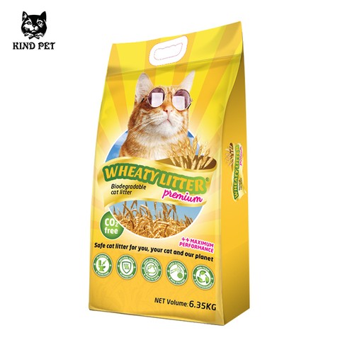 Insatantly Flushed Cat Litter 100%Natural Wheat irregular Factory Cat Litter