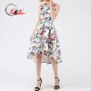 Jacquard Floral Blossom Embossed Waterfall Prom Dress