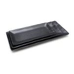 Japanese Style Black Plastic Melamine Dish Plate For Sushi Restaurant