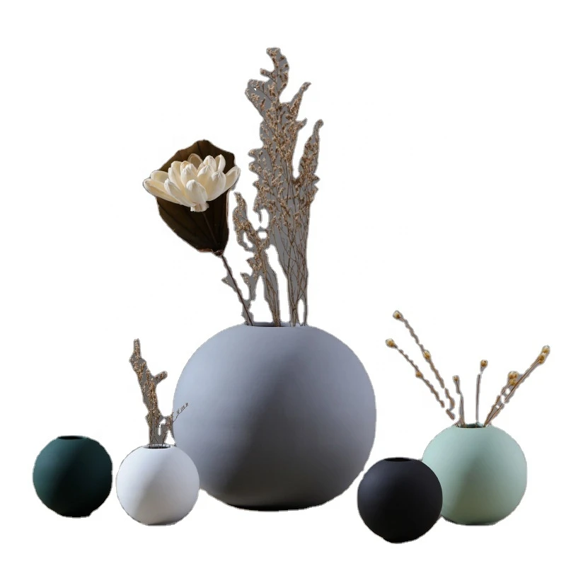 JD-N114 ball vase New style geometric ceramic art Spherical simple home decoration ceramic vase ornaments