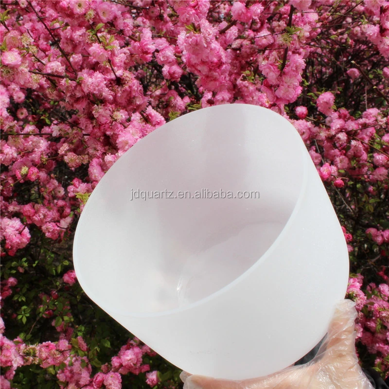 JD Wholesale 10inch white frosted quartz crystal singing bowl for sound healing