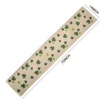 Jute/Burlap Table Runner, Green Shamrock Clover - Perfect for St. Patrick's day, Spring, Dinner Parties