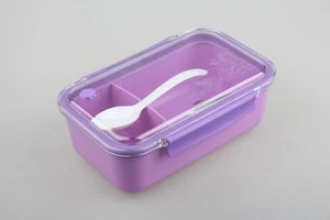Kamus Big Professional Production Eco-friendly Colorful With Spoon Kitchen Transparent Rectangle Lunch Box