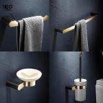 KEO Nordic Light Luxury New Design Brass Black Towel Rack Paper Holder Bathroom Luxury Accessories