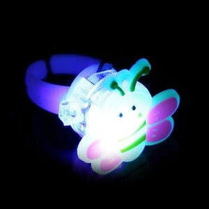 Kids LED Flashing Glow in Dark Finger Light Ring Xmas Party Favor Toy Gift CC239
