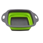 Kitchen Foldable Strainer Collapsible Colander Space-Saver Folding Silicone Strainers Perfect for Draining Pasta Vegetable Fruit