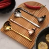 Kitchen Hot Pot Spoon Serving Metal Filter Spoon 304 Stainless Steel Soup Ladle Spoon