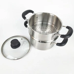 korean style 8inch stainless steel saucepot double boiler steamer pot