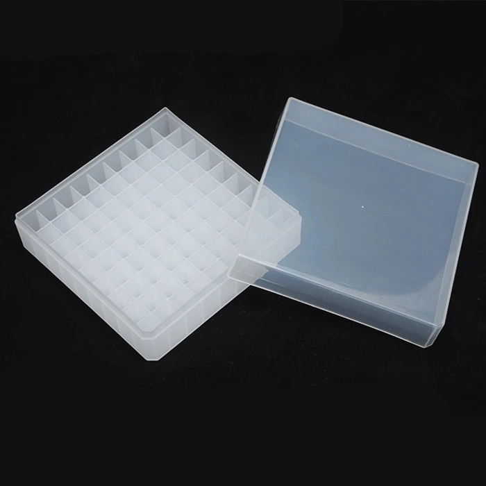 Lab supplies plastic 81 wells lab cryovial box cryo tube rack