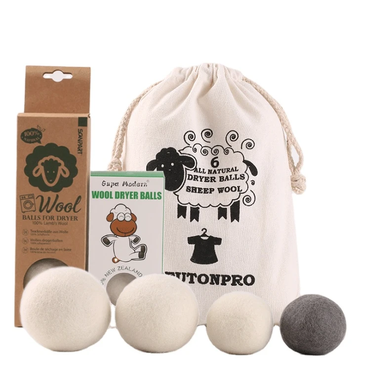 LAVENDER Scented 6 Pack XL 7.5 cm Australian organic nature 100% pure Wool Dryer Ball with cotton bag packing