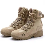 Leather Combat Boots With Zipper