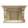 lion head decoration marble fireplace