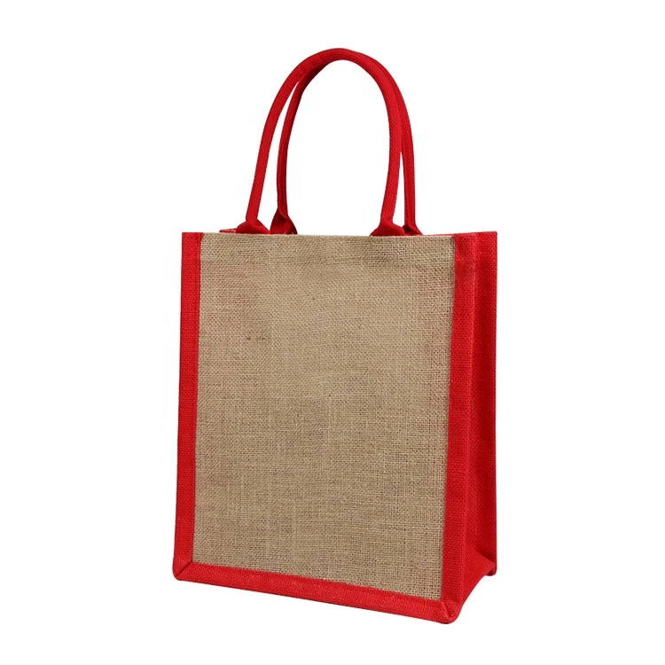 Low MOQ Custom Printing Burlap Tote Shopping Bags Eco Friendly