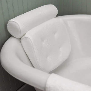 Luxury 3D Mesh Spa Bathtub pillow for Neck, Head, Shoulder and Back Support, fit any bathtub