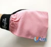 Manufacturer Supply Pink Color Tan Removal Bath Glove Exfoliating Glove With Logo Printing