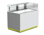 Marble Base 2 Shelves Beveled Glass Refrigerated Pastry Showcase