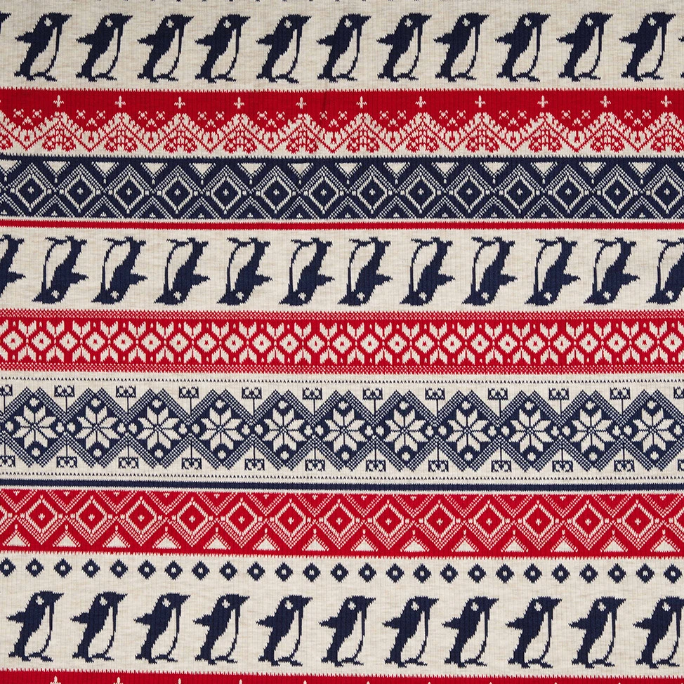 Melange Siro Polyester Viscose pandex Printed Rib Fabric Polynesian Print Fabrics