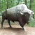 Import metal crafts cast bronze large animal bison sculpture for sale from China