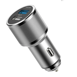 Metal USB Car Charger With QC 3.0 & 5V 2.4A