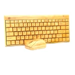 Mini wireless bamboo keyboard mouse combo