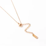Minimalist gold plated stainless steel jewelry diamond necklace pendant for women