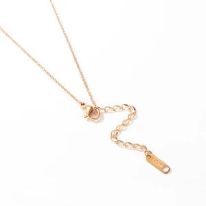 Minimalist gold plated stainless steel jewelry diamond necklace pendant for women