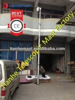 Mobile CCTV Security locking Telescopic Mast vehicle mounted surveillance telescoping pole ip camera tower