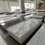 Modern Anti-Static PVC Carbon Crystal Wall Panels Waterproof Geometric WPC Marble Design Soundproof Bedroom Decor