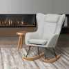 Modern design living room chair fabric seat comfortable wood rocking chair