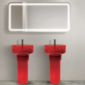 Modern French Classical Corner Acrylic Freestanding Stand alone Translucent Bathroom wash basin