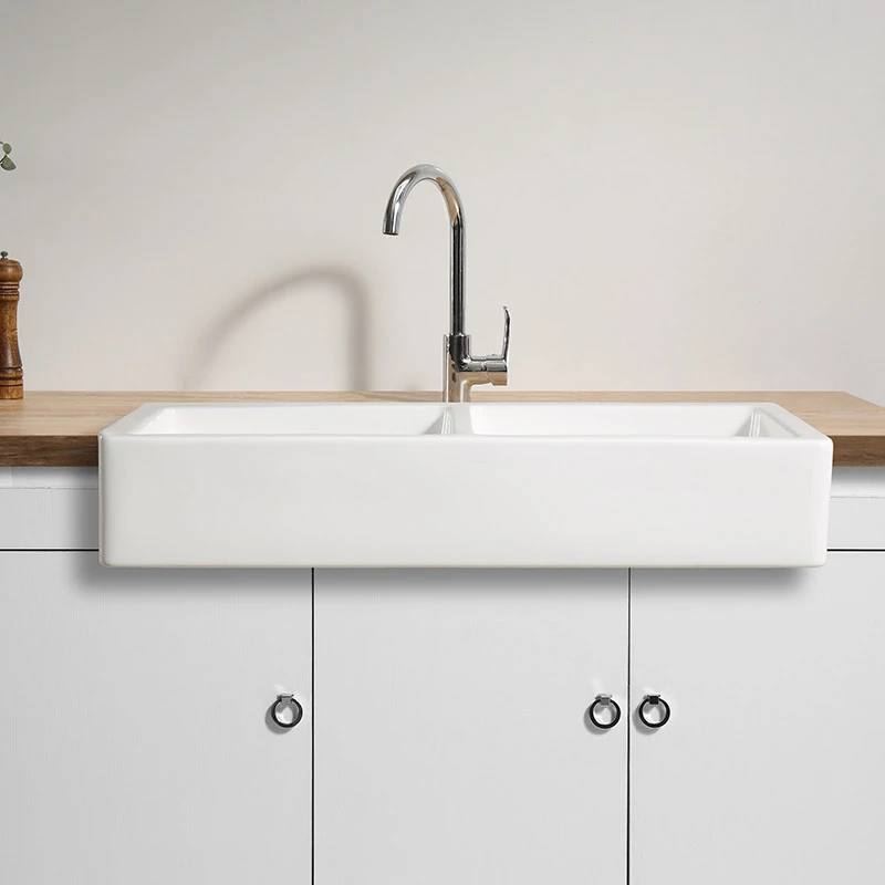 Modern Luxury Wholesale White Ceramic Apron Front Farmhouse Kitchen Sink