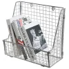 Modern Metal Wire Wall Mounted Hanging Towel Basket / Freestanding Magazine / File Organizer Rack