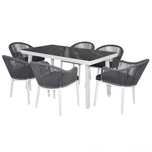Modern style Patio Garden outdoor furniture dining sets/Rope woven banquet  sets