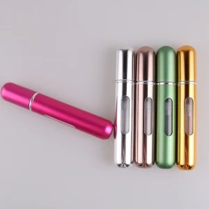 MUB Hot Selling Fancy 8ml pocket sized refillable aluminum perfume atomizer empty travel spray perfume bottle