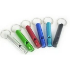 Multiple Colors Hiking Survival Aluminum Whistle with Key Chain