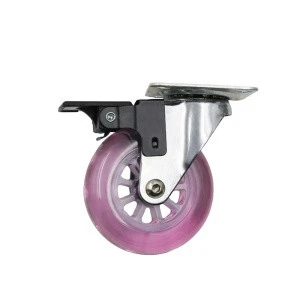 Mute PU PVC plate locking caster wheels small caster wheels for furniture