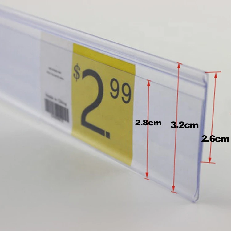 N shelf channel edge cover data strip label holder strip price tag sign holder display rack clear plastic shelf talker